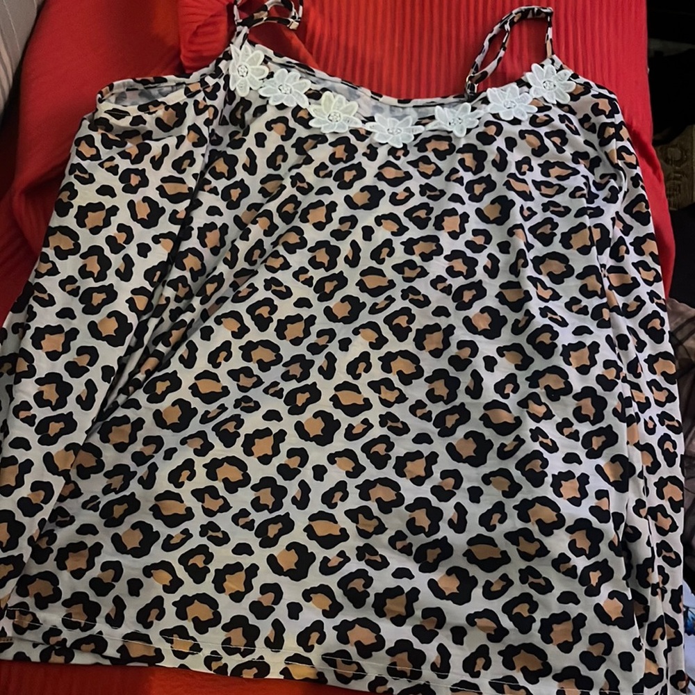 shein leopard print blouse